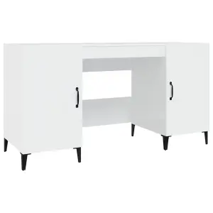 Berkfield Desk High Gloss White 140x50x75 cm Engineered Wood