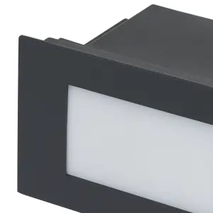 GoodHome Dark grey Mains-powered Neutral white LED Rectangular Deck light