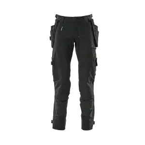 Mascot Advanced Trousers with Holster Pockets and Stretch - Black   (27) (Leg Length - Regular)