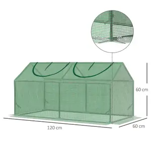 Outsunny Greenhouse Plants Foil Tomato Vegetable House W/ 2 Windows Green