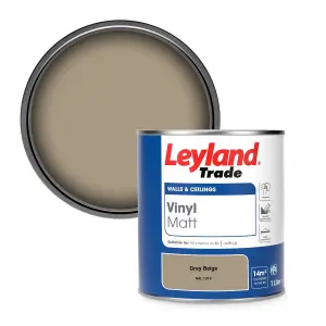 Leyland Trade Vinyl Matt Walls & Ceilings Emulsion Paint Grey Beige (RAL 1019) 1L