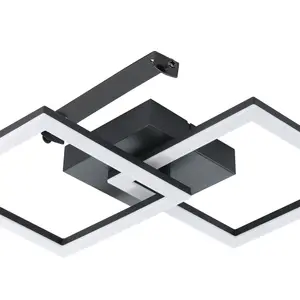 Eglo Basic Huerta-E Black Steel & Plastic Eco Friendly LED Ceiling Light, 3000K