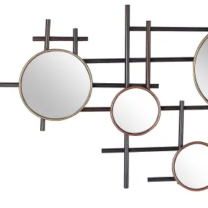 Beliani Modern Wall Mirror IBOS Metal Black