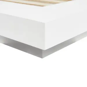 EU Super King Size Faux Leather Headboard Bed White ZEN