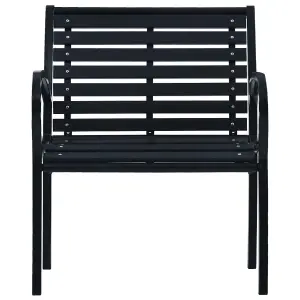 Berkfield Garden Chairs 2 pcs Black Steel and WPC