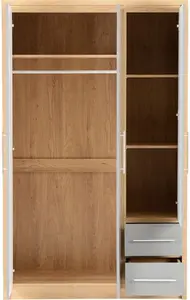 Louisa 3 Door Wardrobe Zipcode Design Finish: Grey