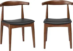 Arley Set Of 2 Beech Wood Dining Chairs, Walnut And Black - Dining Room Chairs - Dining Table Chairs - Daals - Dining Chairs