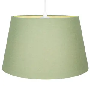 Traditional Linen Fabric Drum Shade for Pendant & Lampshade Olive / 13cm H x 20cm W x 20cm D 