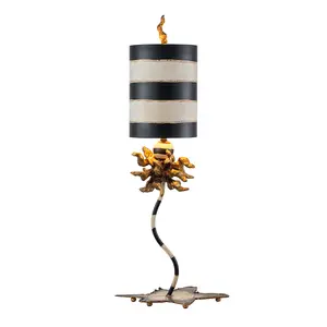 Elstead Dominique 1 Light Table Lamp Gold Leaf, E27