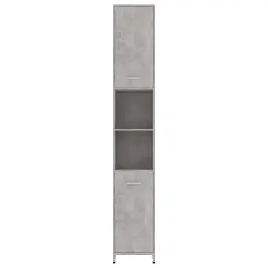 Berkfield Bathroom Cabinet Concrete Grey 30x30x183.5 cm Engineered Wood