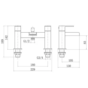 Rinse Bathrooms Bath Shower Mixer Taps Waterfall Dual Lever Bathroom Tub Tap with Shower Head