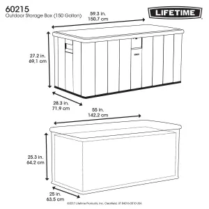 Lifetime Outdoor Storage Deck Box (150 Gallon)