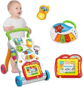 2 in 1 Baby Walker & Table Musical Walker Pull & Twist Toys My First Walker Baby Walker