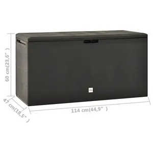 Berkfield Garden Storage Box Anthracite 114x47x60 cm