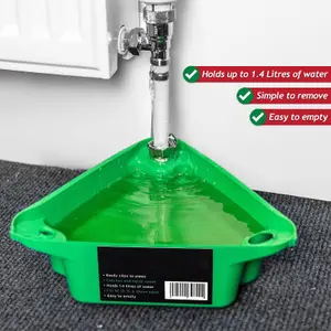 SPARES2GO Radiator Draining Tub Flexible Rubber Plumbing Water Holder Catcher (1.4 Litre)