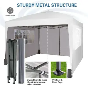 MCC Direct Gazebo 3x3 Pop up with Sides White