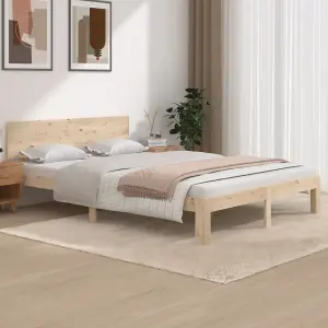 Berkfield Bed Frame Solid Wood Pine 140x200 cm