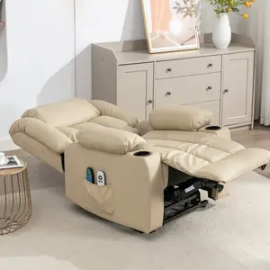 Sheridan Dual Motor Electric Riser Recliner with Massage and Heat - Cream