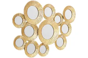 Interiors by Premier Marcia Hammered Gold Wall Mirror