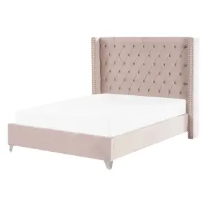 Velvet EU Double Size Bed Pink LUBBON