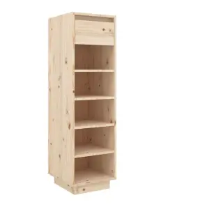 Berkfield Shoe Cabinet 34x30x105 cm Solid Wood Pine