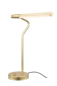 GoodHome Hatfield Pendant Straight Matt Gold effect Integrated LED Table lamp