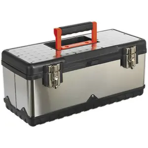 Durable 505 x 245 x 225mm Steel Tool Box with Tote Tray for Ultimate Organization