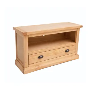 Lucca Waxed 1 Drawer TV Cabinet Brass Cup Handle