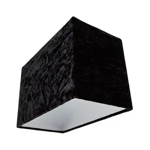 Contemporary Designer Jet Black Crushed Velvet Fabric Rectangular Lamp Shade