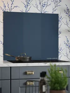 Laura Ashley Midnight Seaspray Glass Kitchen Splashback 900 x 750mm