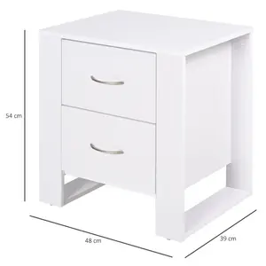 Hopkint 2 Drawer Bedside Table White