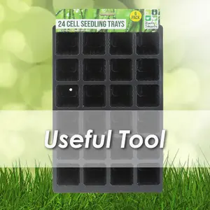 Seedling Trays Set of 6 33cm Gardening Tools Accessories Pack of 6 33cm Black