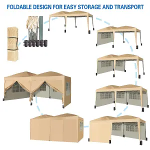 MCC Direct 3x6 Pop Up Gazebo With Removable Sides Beige