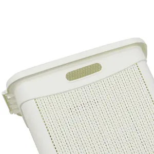 Plastic Laundry Hamper with Handles White