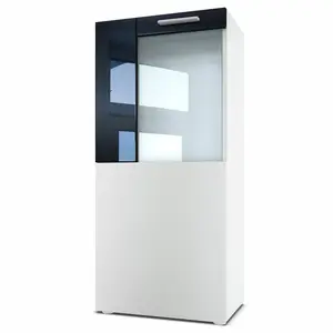 Killion Display Cabinet White/Black High Gloss / Without LED