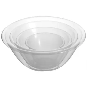 Hardys Set of 4 Mixing Bowls - BPA Free Plastic, Salad, Mixing and Cake Bowls, Microwave & Dishwasher Safe - 1L, 2.3L, 4L, 7L