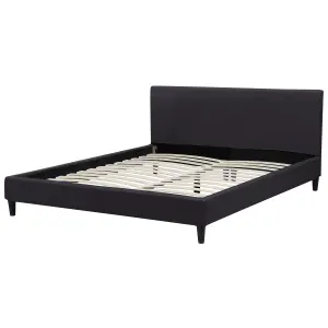 Fabric EU King Size Bed Black FITOU