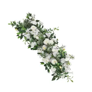 Peony Rose Wedding Aisle Flowers Artificial Silk Row Decor 100cm (W) x 35cm (H)