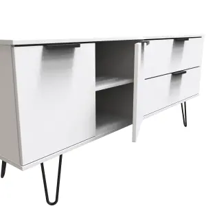 Fuji 2 Drawer 2 Door Wide Sideboard in White Matt (Ready Assembled)