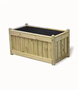 Elegant Rectangular Trough Planter - Timber - L50 x W100 x H52 cm - Minimal Assembly Required