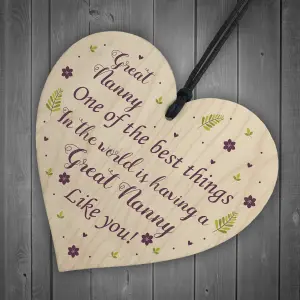 Great Nanny Gift For Birthday Christmas Wooden Heart Grandparent Gifts Handmade Keepsake