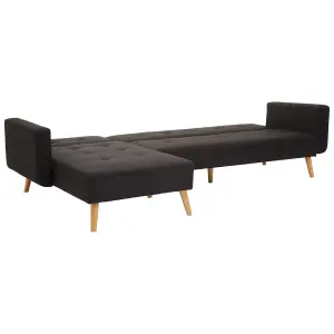 Interiors by Premier Hagen Black Large Corner Sofa Bed