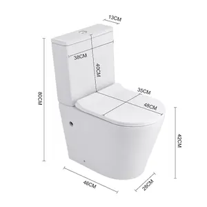 White 2-Piece Simple Floor Mounted Elongated Toilet with Dual Flush