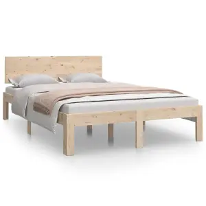 Berkfield Bed Frame Solid Wood 120x190 cm Small Double