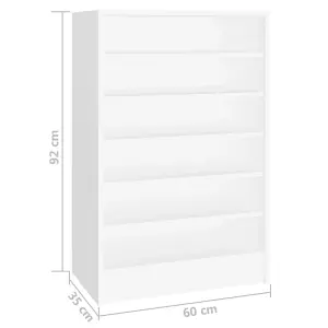 Berkfield Shoe Cabinet White 60x35x92 cm Engineered Wood