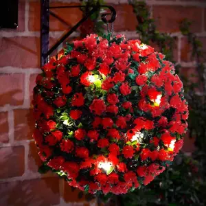 Solar Topiary Ball - Hanging Topiary Ball Light Sphere - Weather-resistant - Solar Powered - With 20 Led Warm White Lights