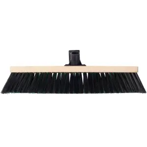 Hardys Sweeping Brush Head Replacement - Garden Yard Stiff Bristle Brush, Hard Beech Stock, Fitted Bracket - 45cm x 6cm x9cm