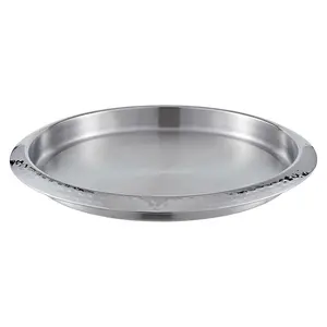 Buckingham Stainless Steel Round Serving / Bar Tray 35 cm , hammered effect border