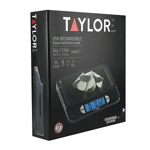 Taylor Pro Dual USB Rechargeable Digital Scale 5Kg (11lbs / 5 litres)