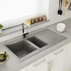 Astini Xeron 1.5 Bowl Grey SMC Synthetic Reversible Kitchen Sink & Waste